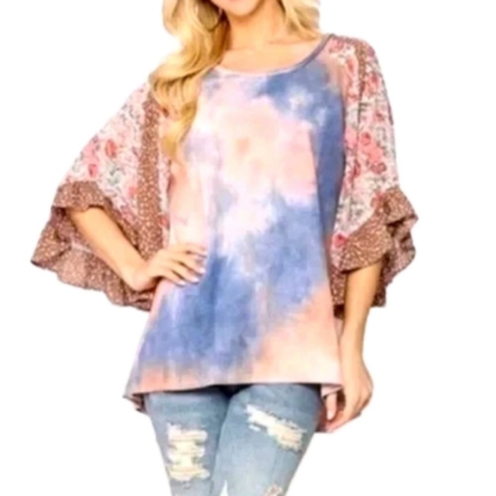 NWT   Gigio   Women's S   Tie-Dye  Top   Multi-color